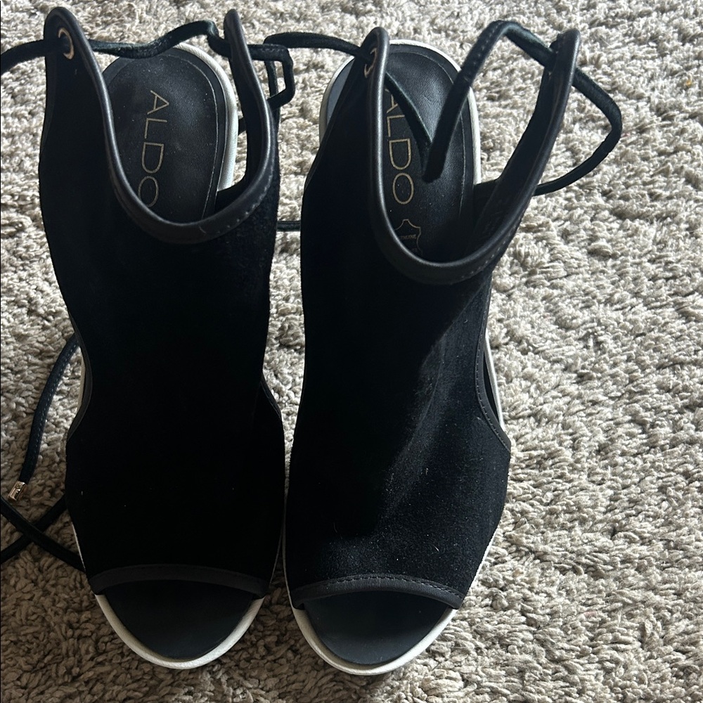 ALDO Black Peep-Toe Heels